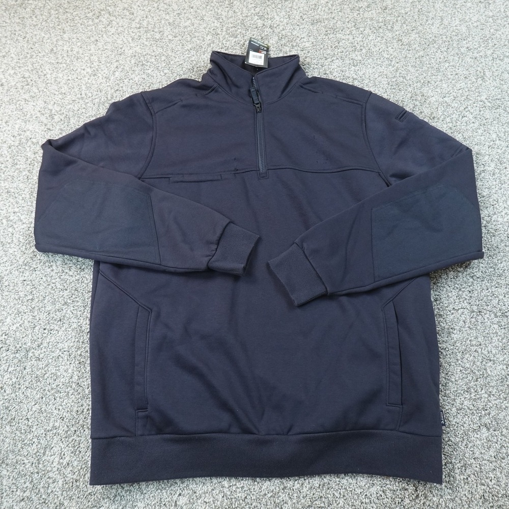 NEW 5.11 Tactical Sweatshirt Mens XLT Blue Job Shirt 1/4 Zip Fleece Pullover Top